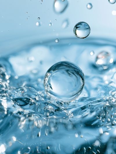 Blue Water Droplets Abstract Print.