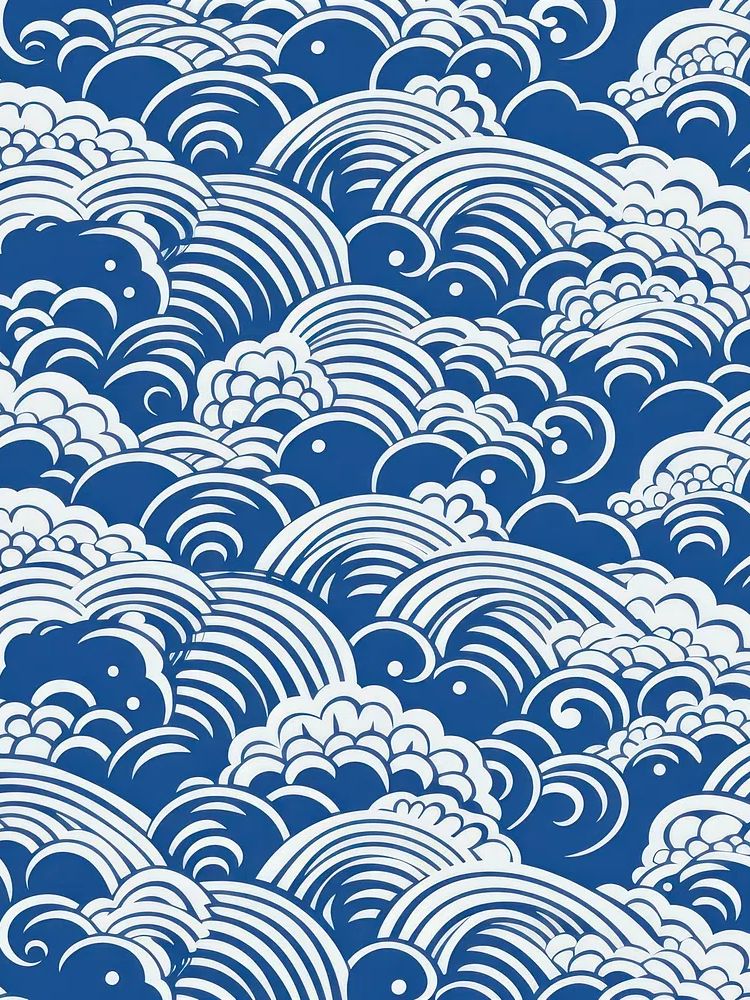 Blue Wave Clouds Abstract Print. poster detail