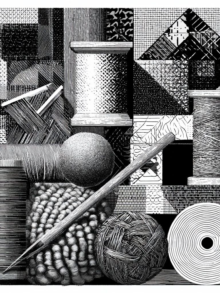 Monochrome Textile Study Abstract Print. poster detail