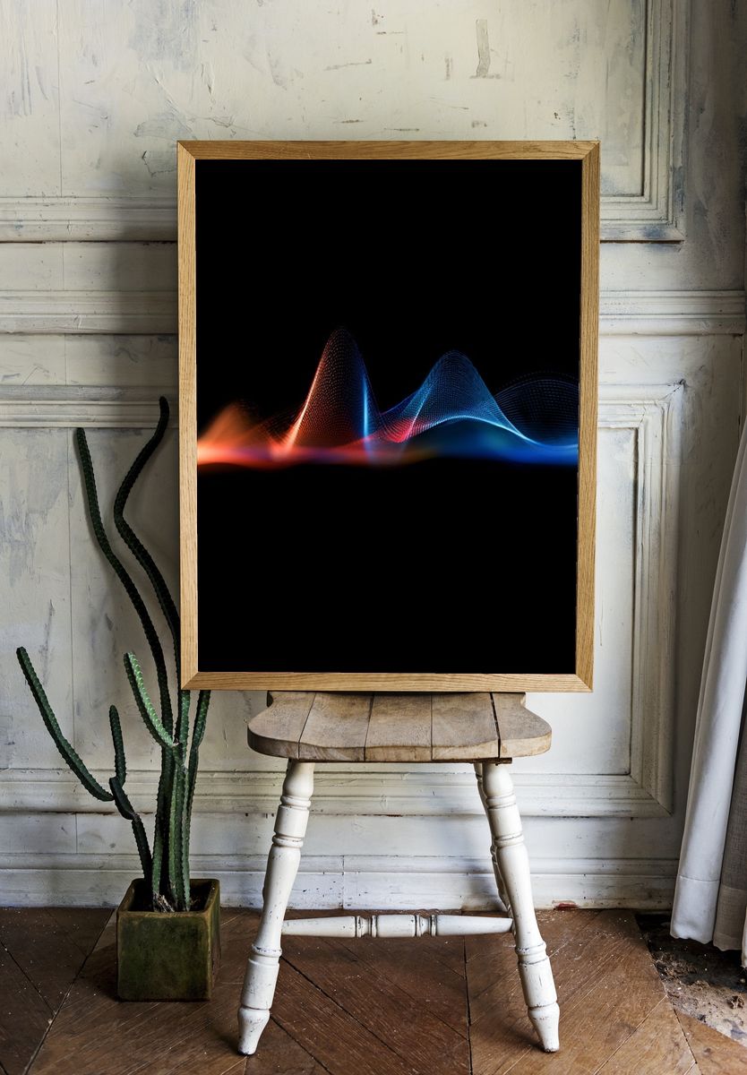 Neon Wave Abstract Poster. room preview