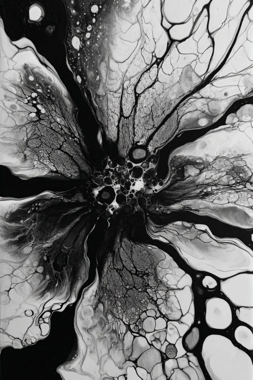 Abstract Black and White Floral Art Poster. poster — abstract art