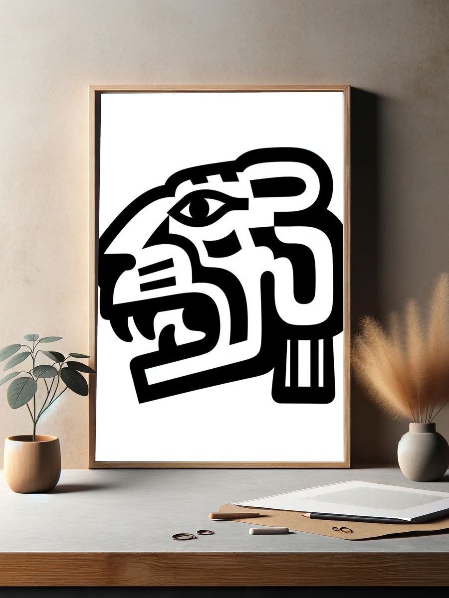 Abstract Black Line Art Poster. — room view 2