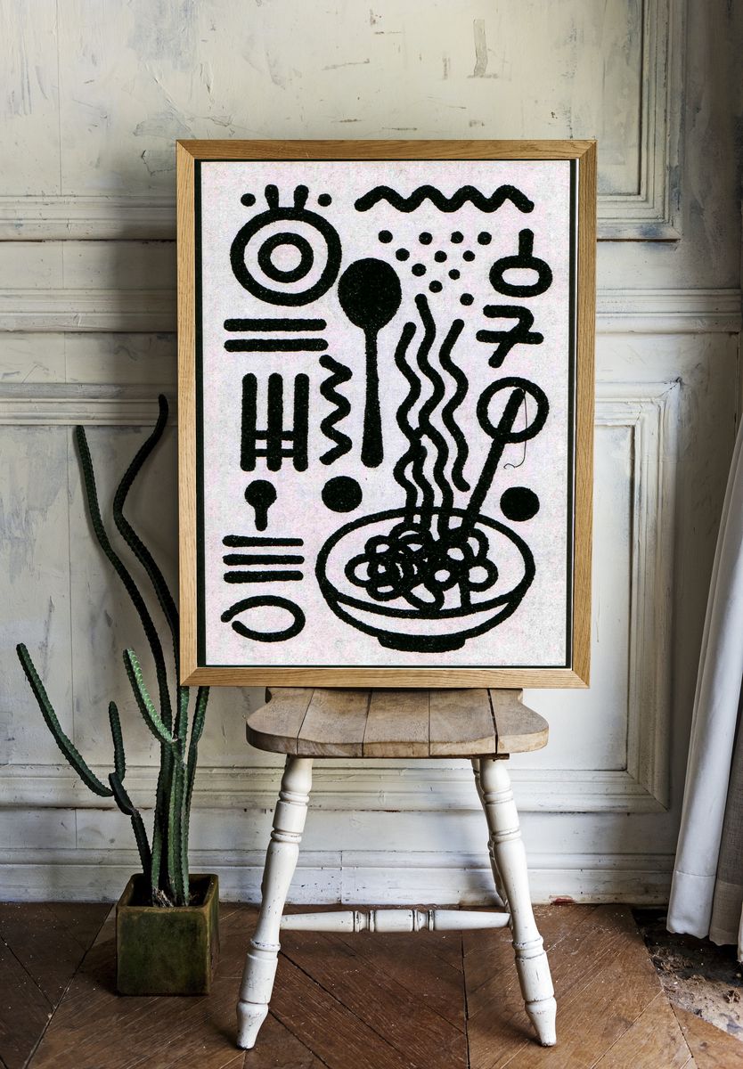 Abstract Black Line Art Poster. room preview