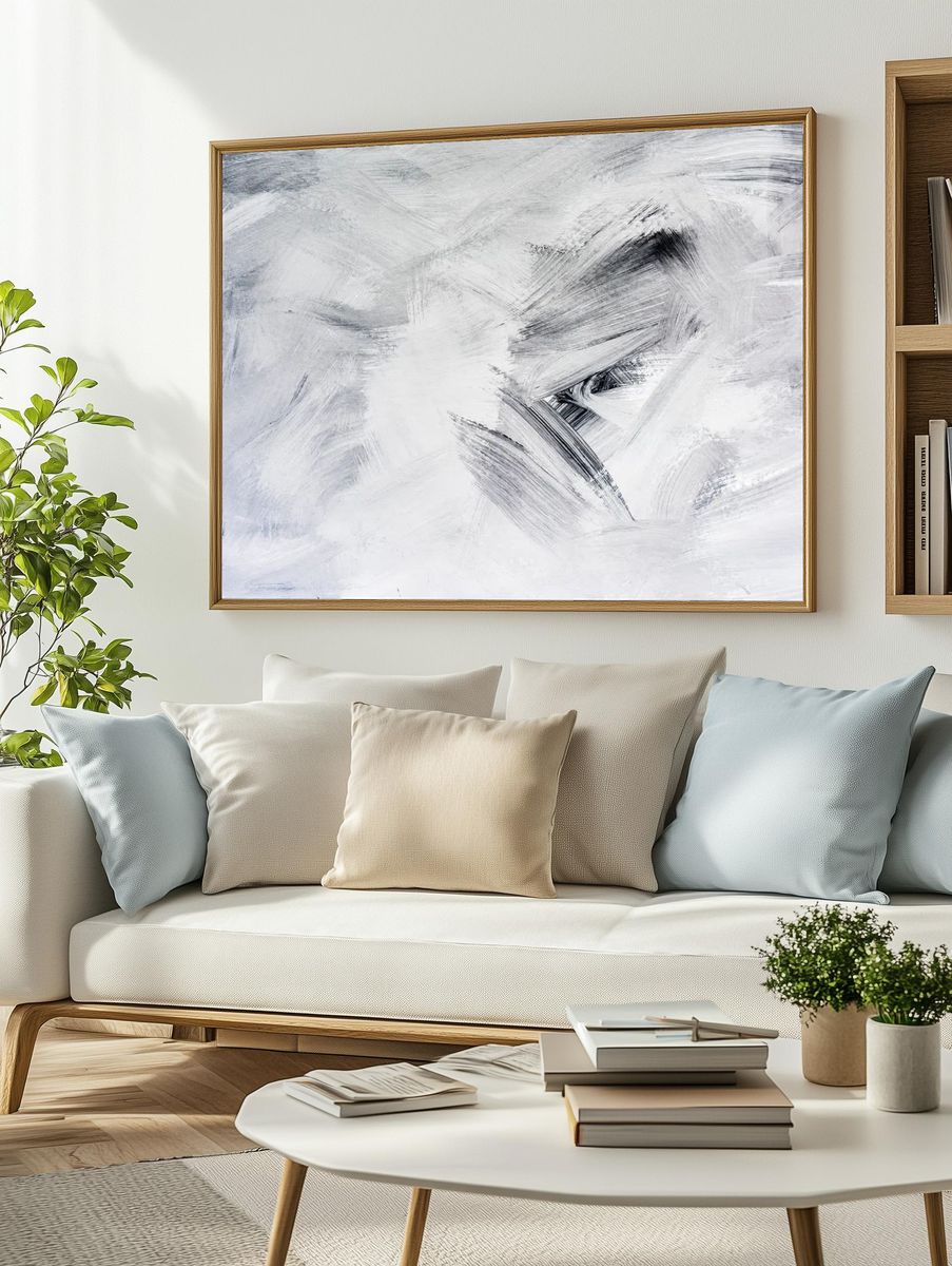 Paint brush textured Background. — room view 2