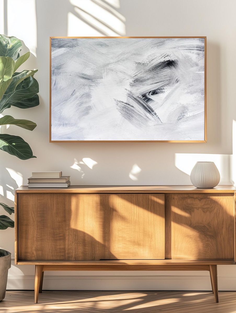 Paint brush textured Background. — room view 3