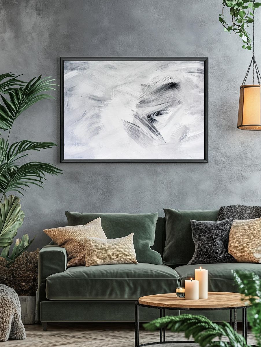 Paint brush textured Background. — room view 4