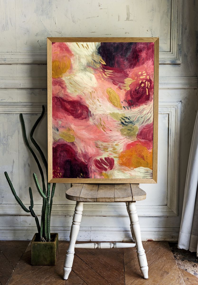 Blush Petal Abstract Poster. — room view 1