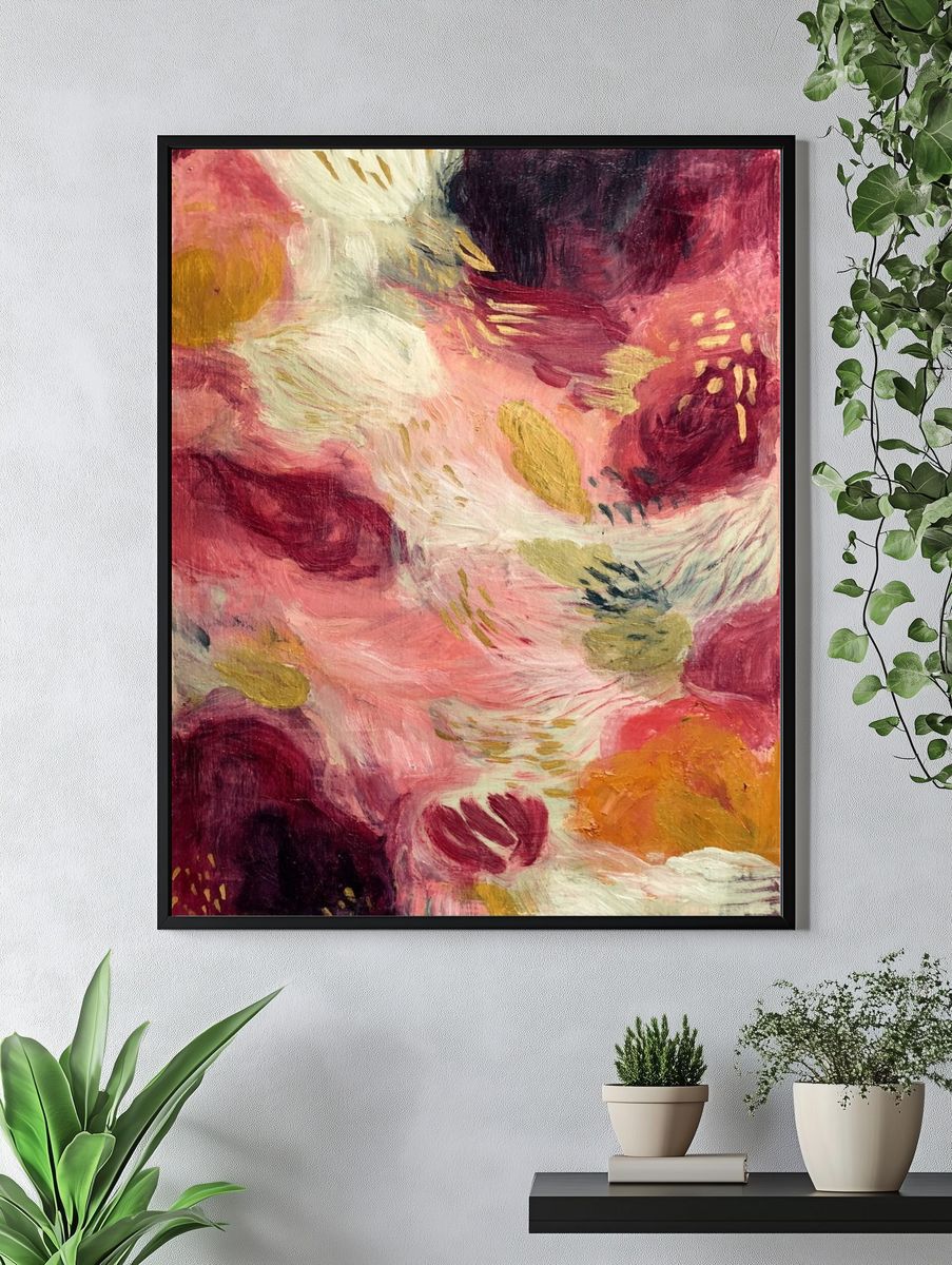 Blush Petal Abstract Poster. — room view 4