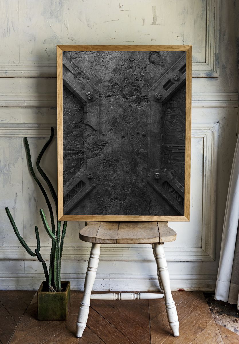 Industrial X Texture Poster. — room view 1