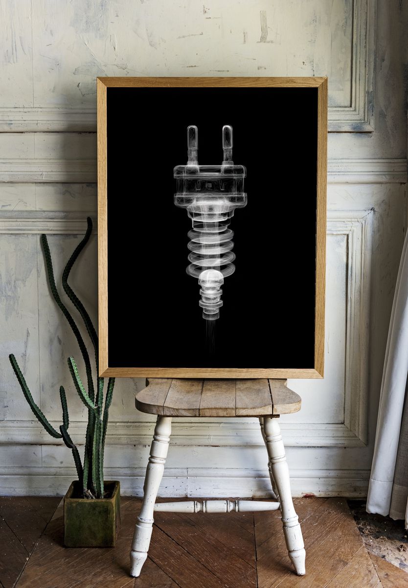 X-Ray Plug Abstract Print. room preview
