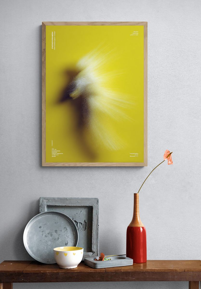 Abstract Yellow Burst Poster. — room view 3