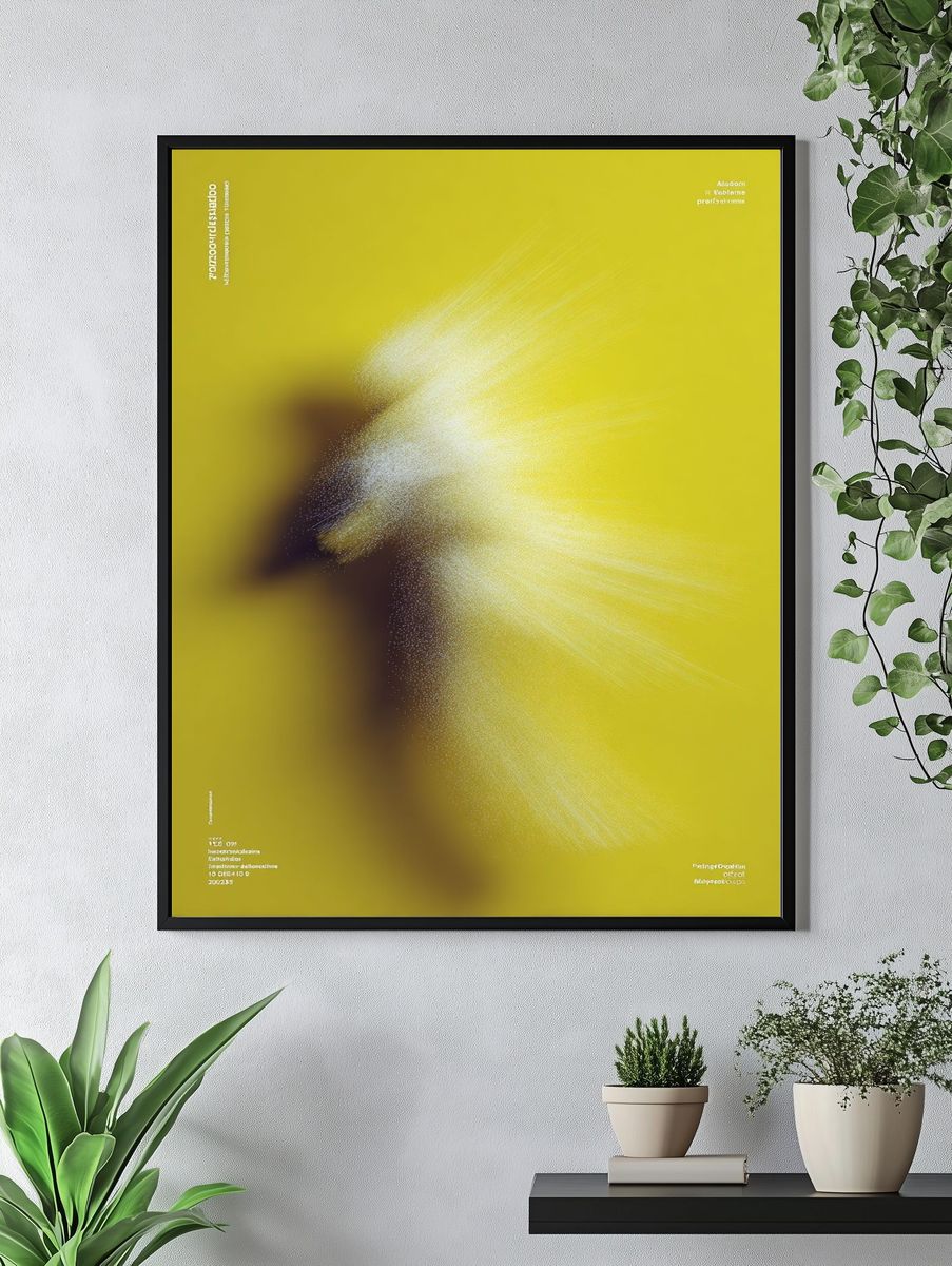 Abstract Yellow Burst Poster. — room view 4