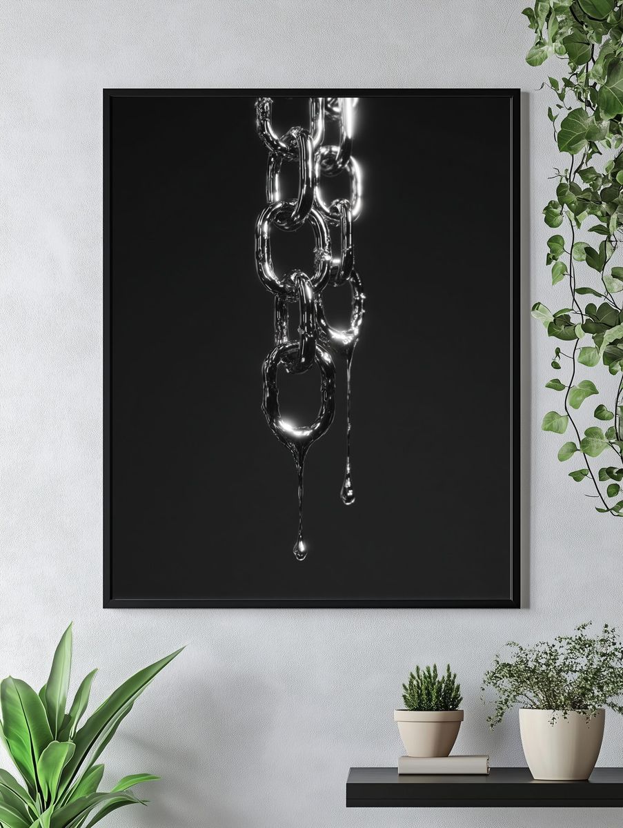 Chrome Chain Abstract Poster. — room view 4