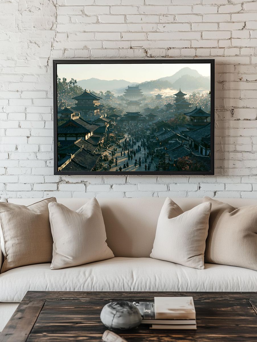 Ancient Chinese Cityscape Photography Poster. room preview