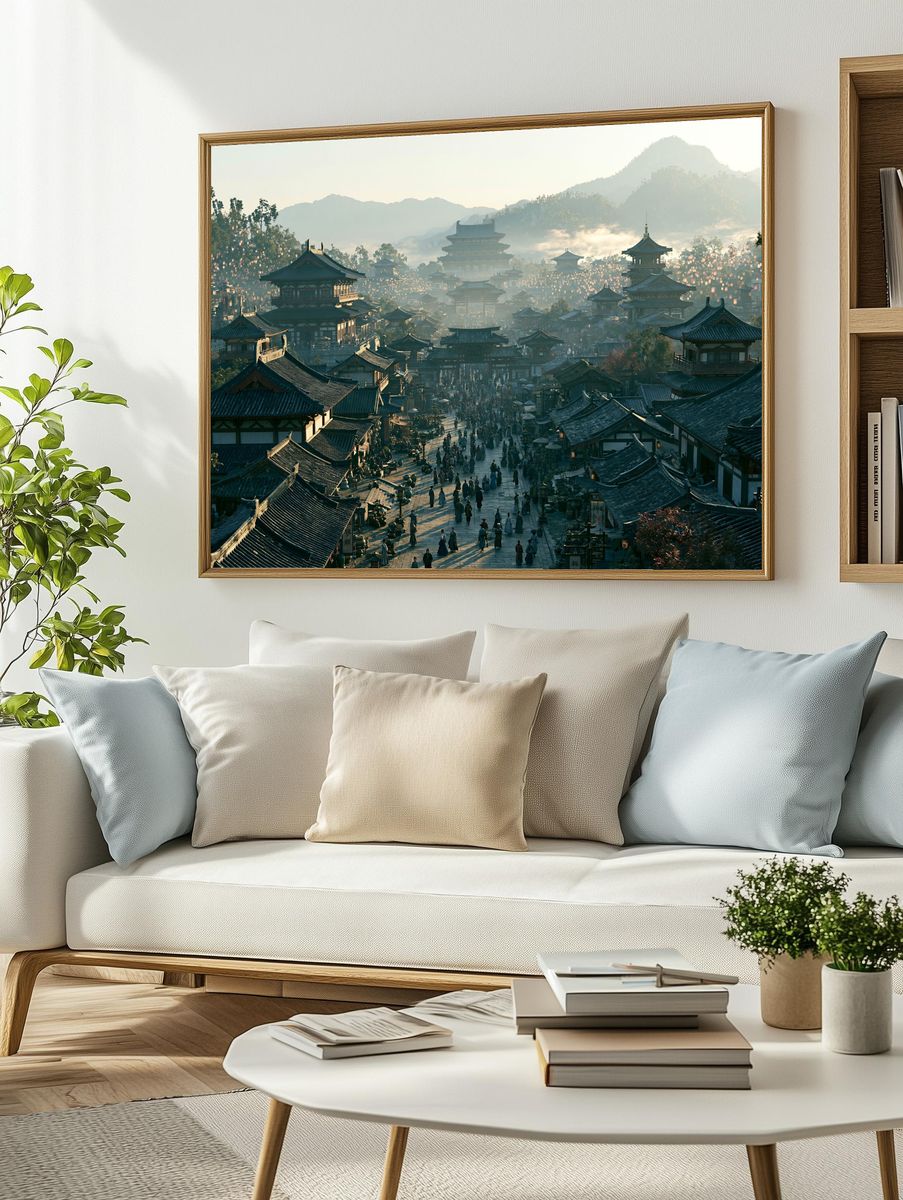Ancient Chinese Cityscape Photography Poster. — room view 2