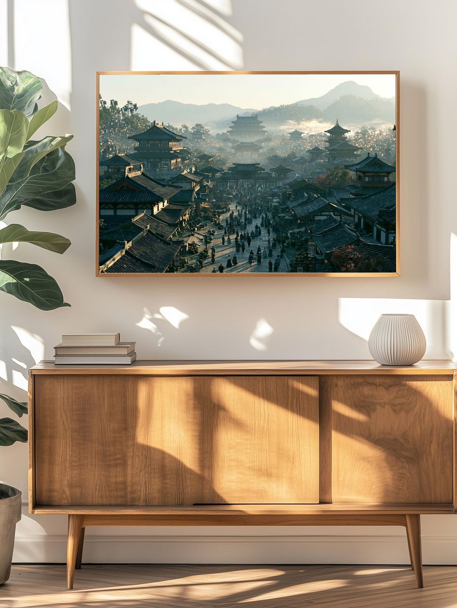 Ancient Chinese Cityscape Photography Poster. — room view 3