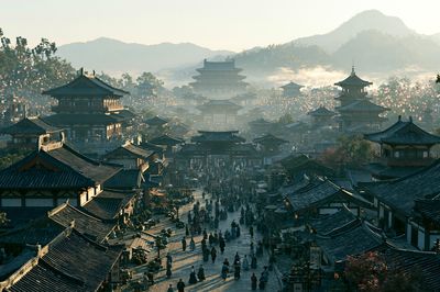Ancient Chinese Cityscape Photography Poster.
