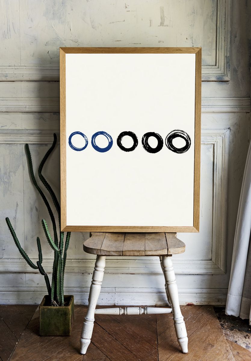 Minimal Ink Circles Poster. room preview