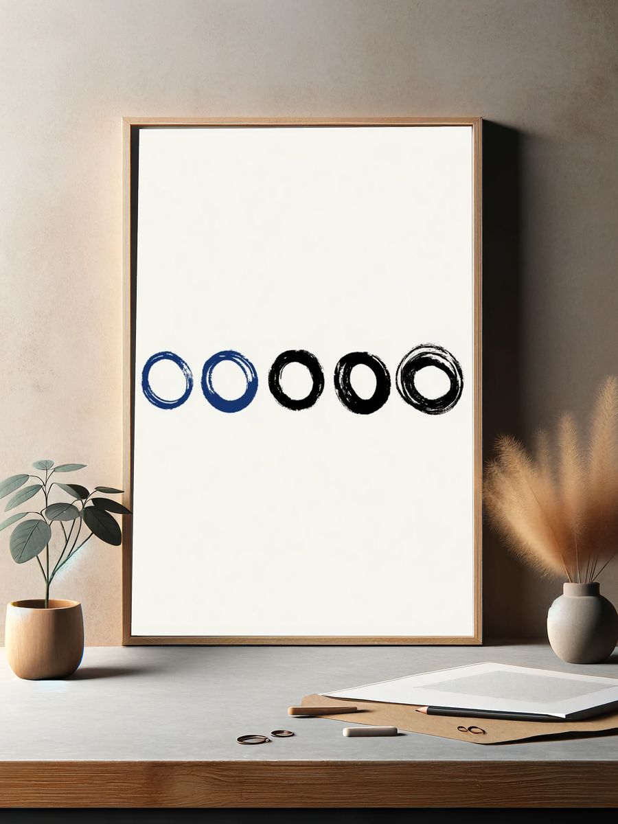 Minimal Ink Circles Poster. — room view 2