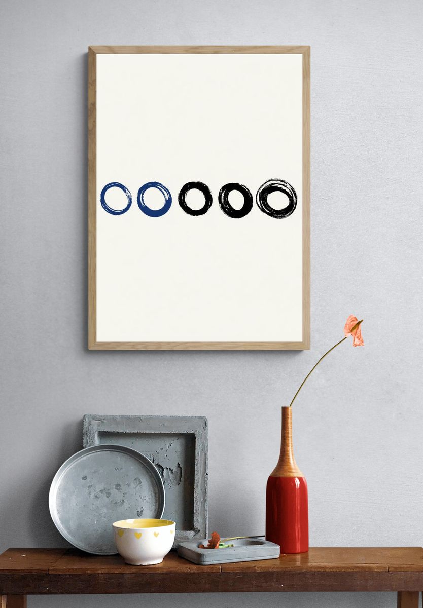 Minimal Ink Circles Poster. — room view 3