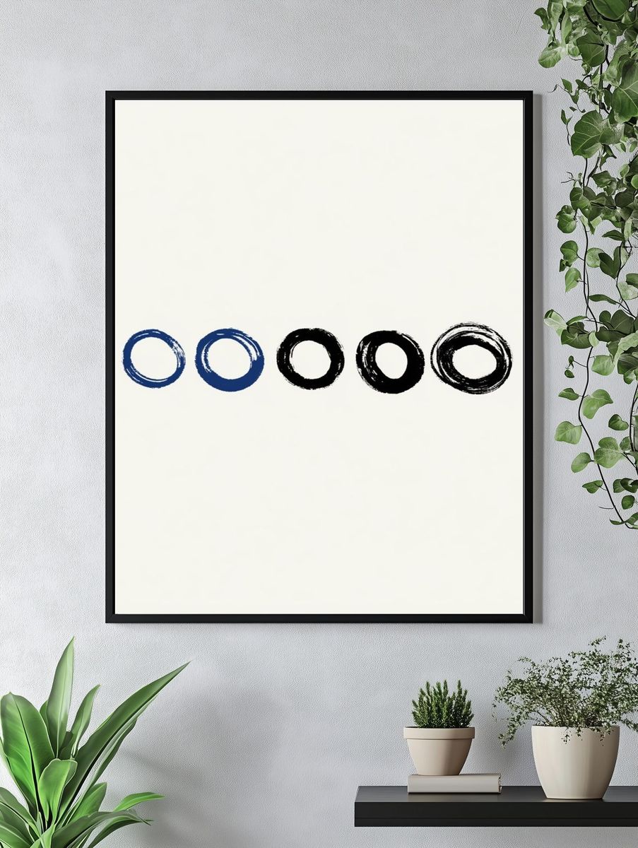 Minimal Ink Circles Poster. — room view 4