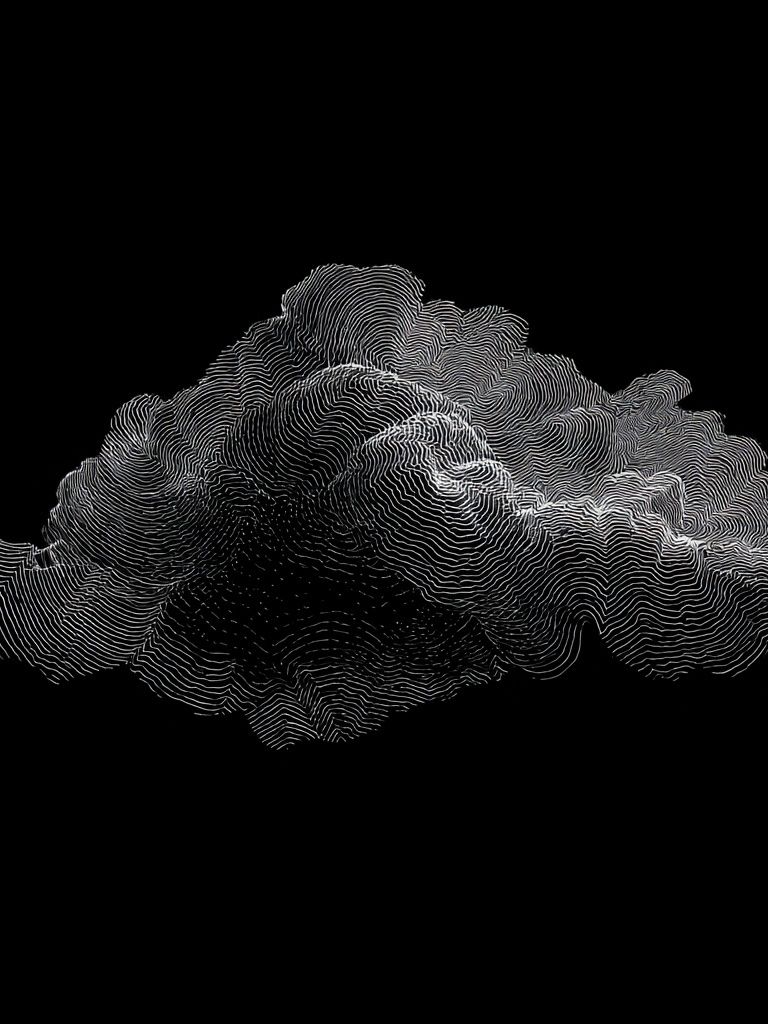 Abstract Cloud Lines Poster. poster — abstract art