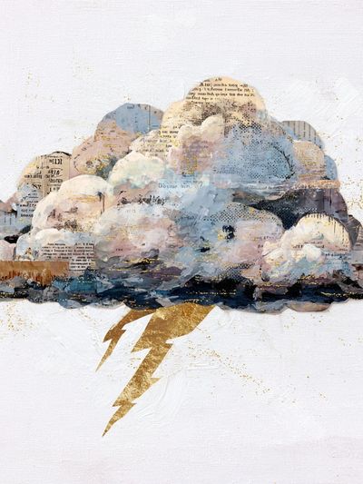 Abstract Cloud with Lightning — Art Print. poster print