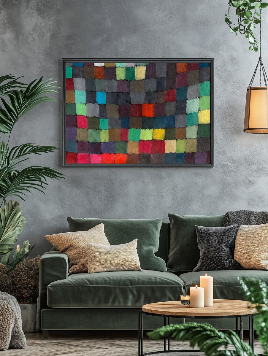 Colorful Abstract Patchwork Poster. — room view 4