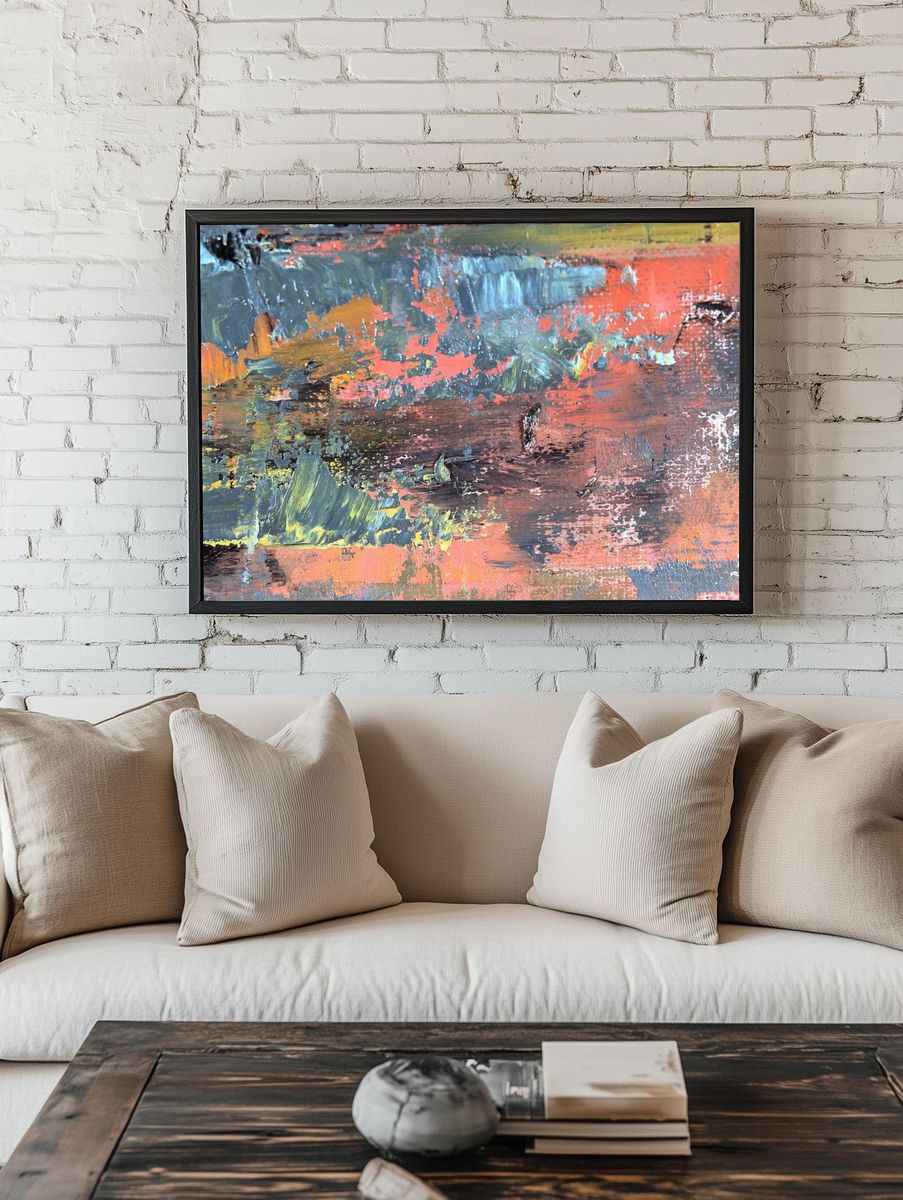 Abstract Colorful Texture Poster. — room view 1