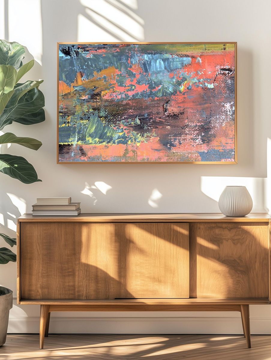 Abstract Colorful Texture Poster. — room view 3