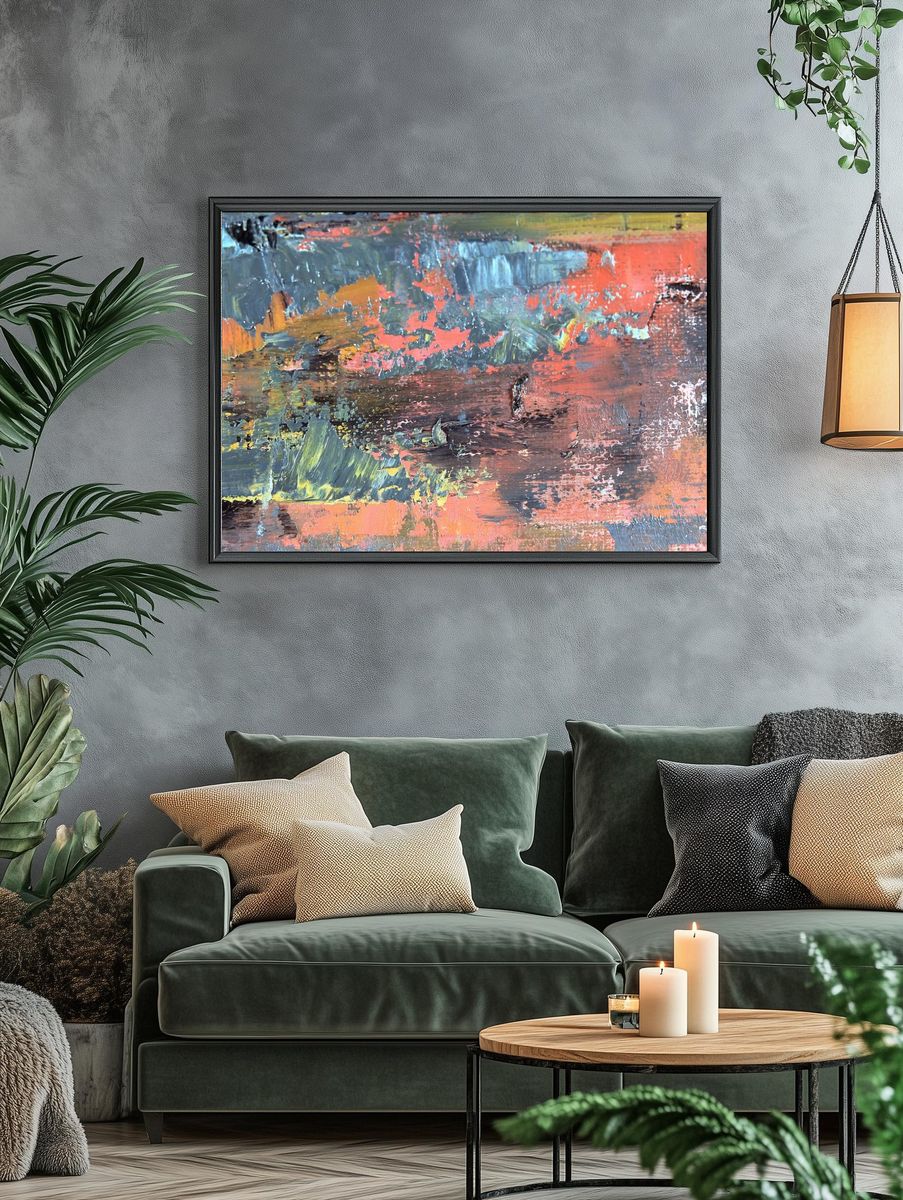 Abstract Colorful Texture Poster. — room view 4