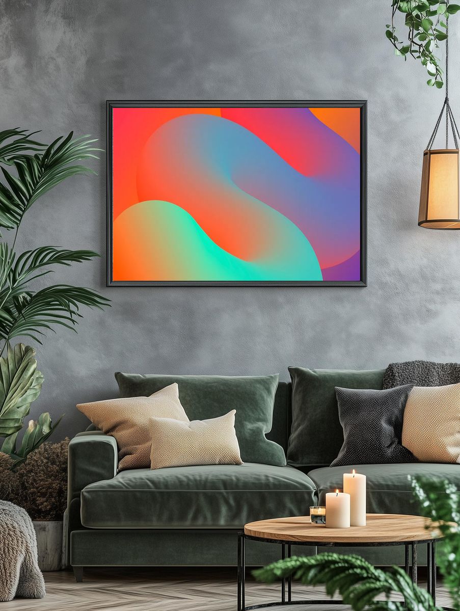 Abstract Colorful Waves Poster. — room view 4