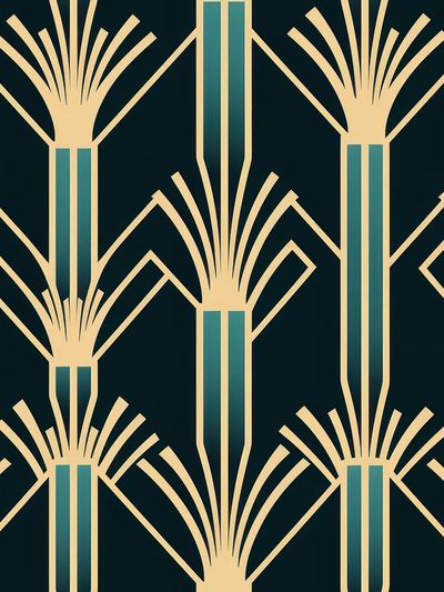 Art Deco Gold Fans Geometric Poster.