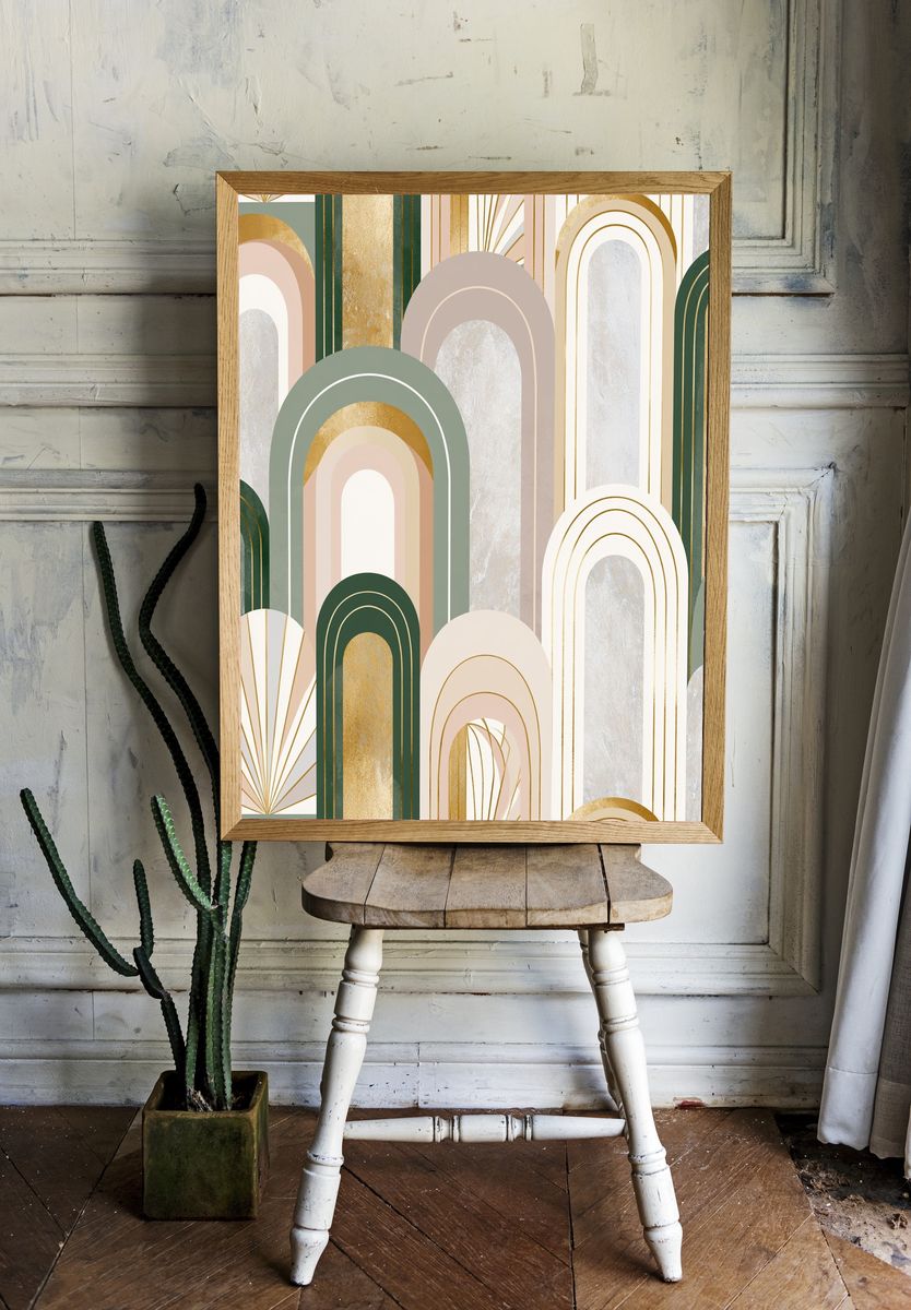 Art Deco Arches Abstract Poster. room preview