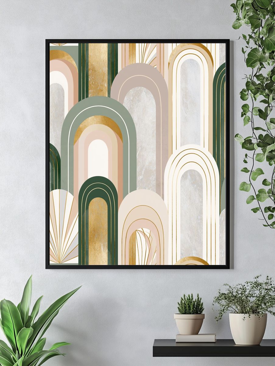 Art Deco Arches Abstract Poster. — room view 4