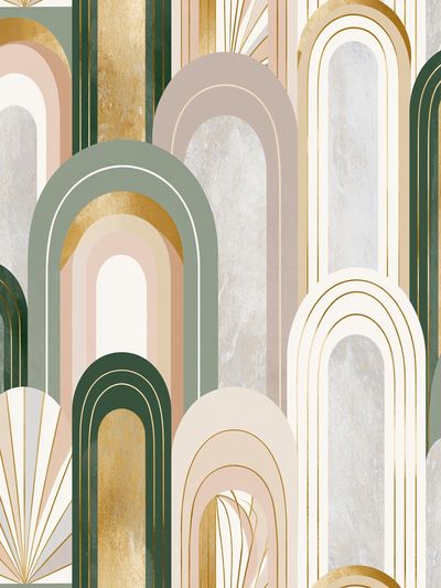 Art Deco Arches Abstract Poster. poster