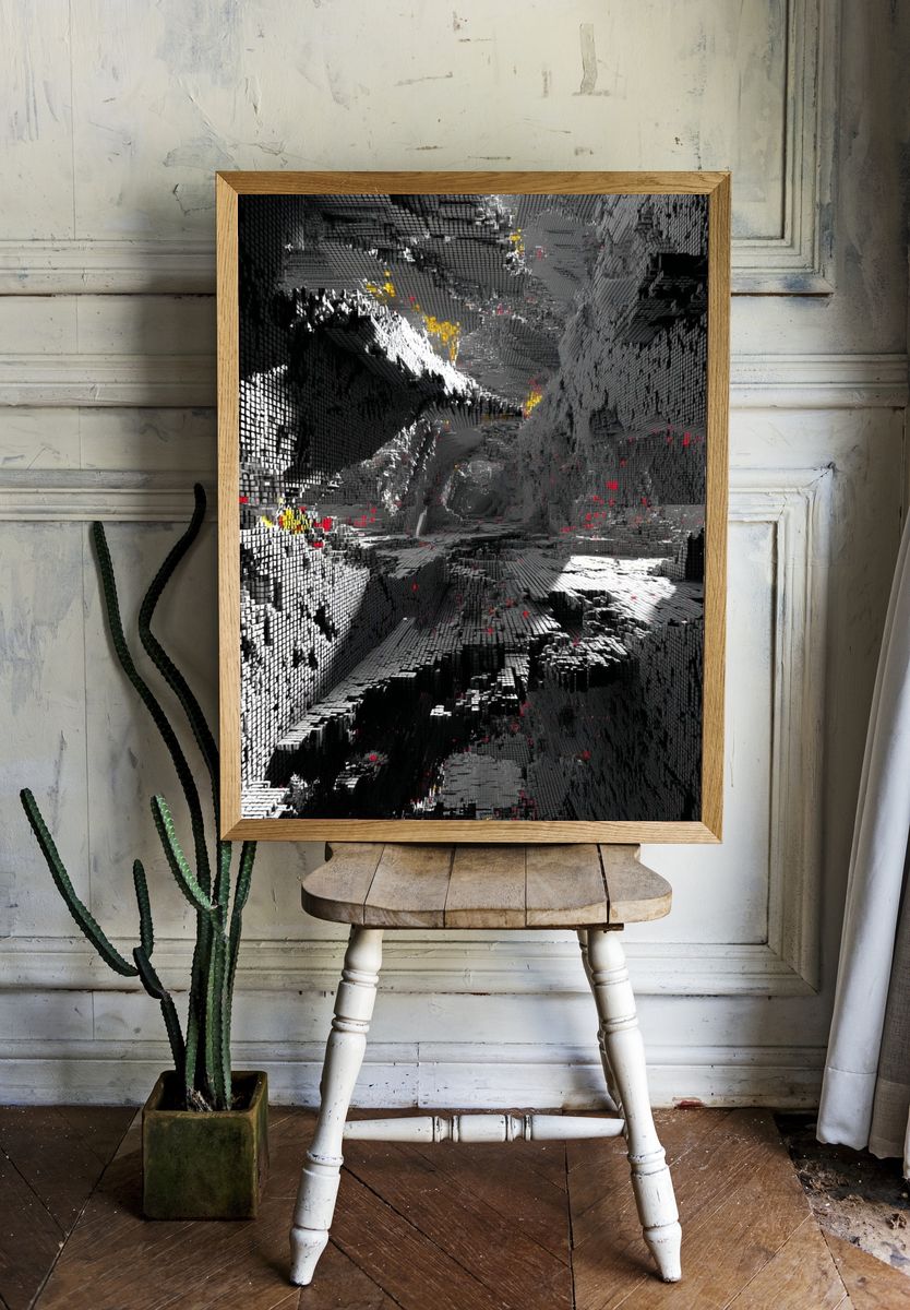 Abstract Digital Landscape Poster. — room view 1