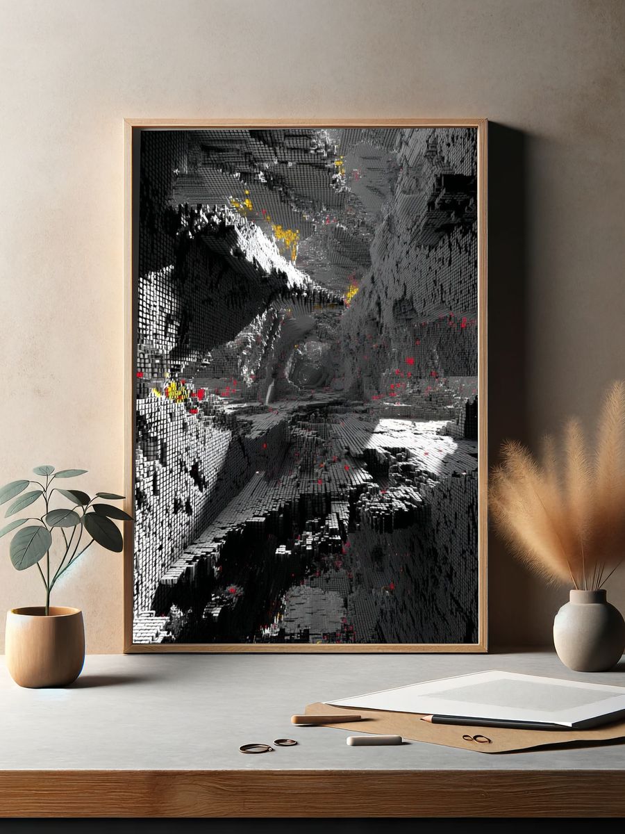 Abstract Digital Landscape Poster. — room view 2