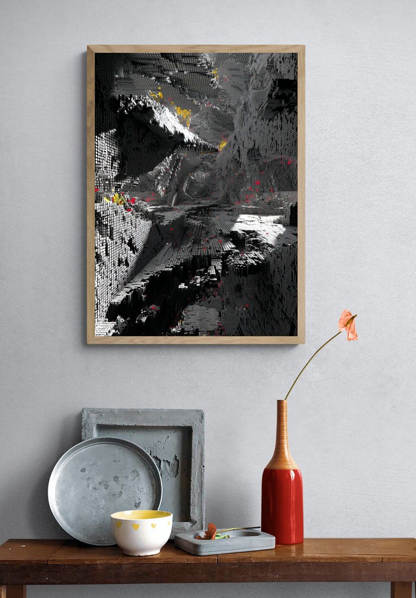 Abstract Digital Landscape Poster. — room view 3