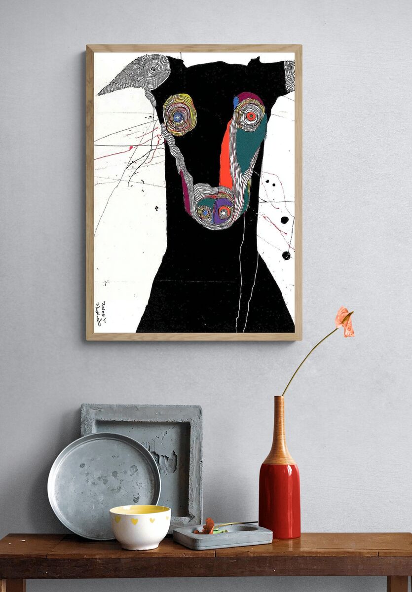 Abstract Dog Portrait Poster. — room view 3