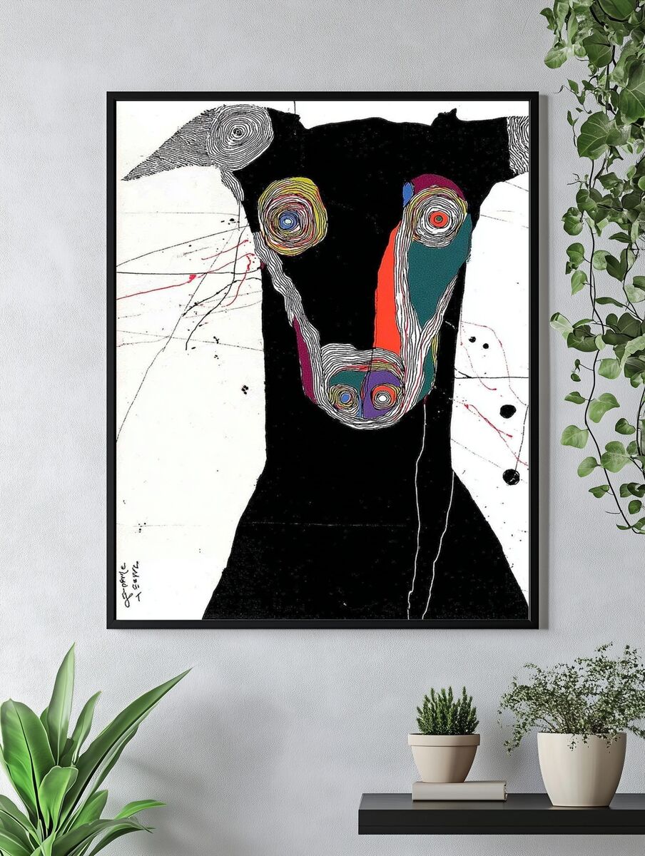 Abstract Dog Portrait Poster. — room view 4