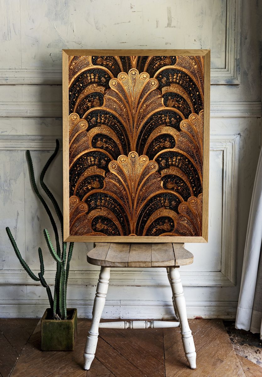 Art Deco Gold Pattern Poster. — room view 1