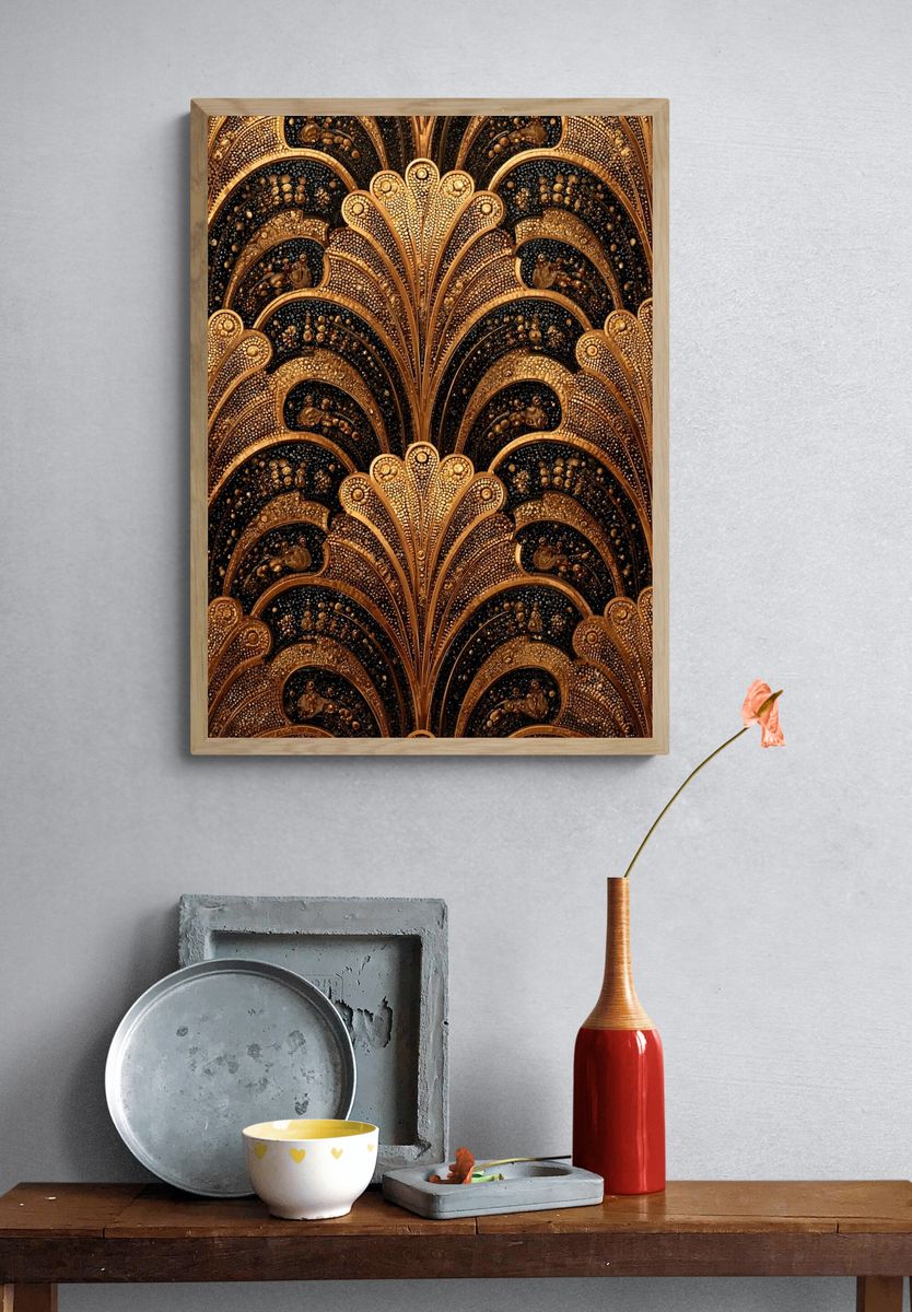 Art Deco Gold Pattern Poster. — room view 3