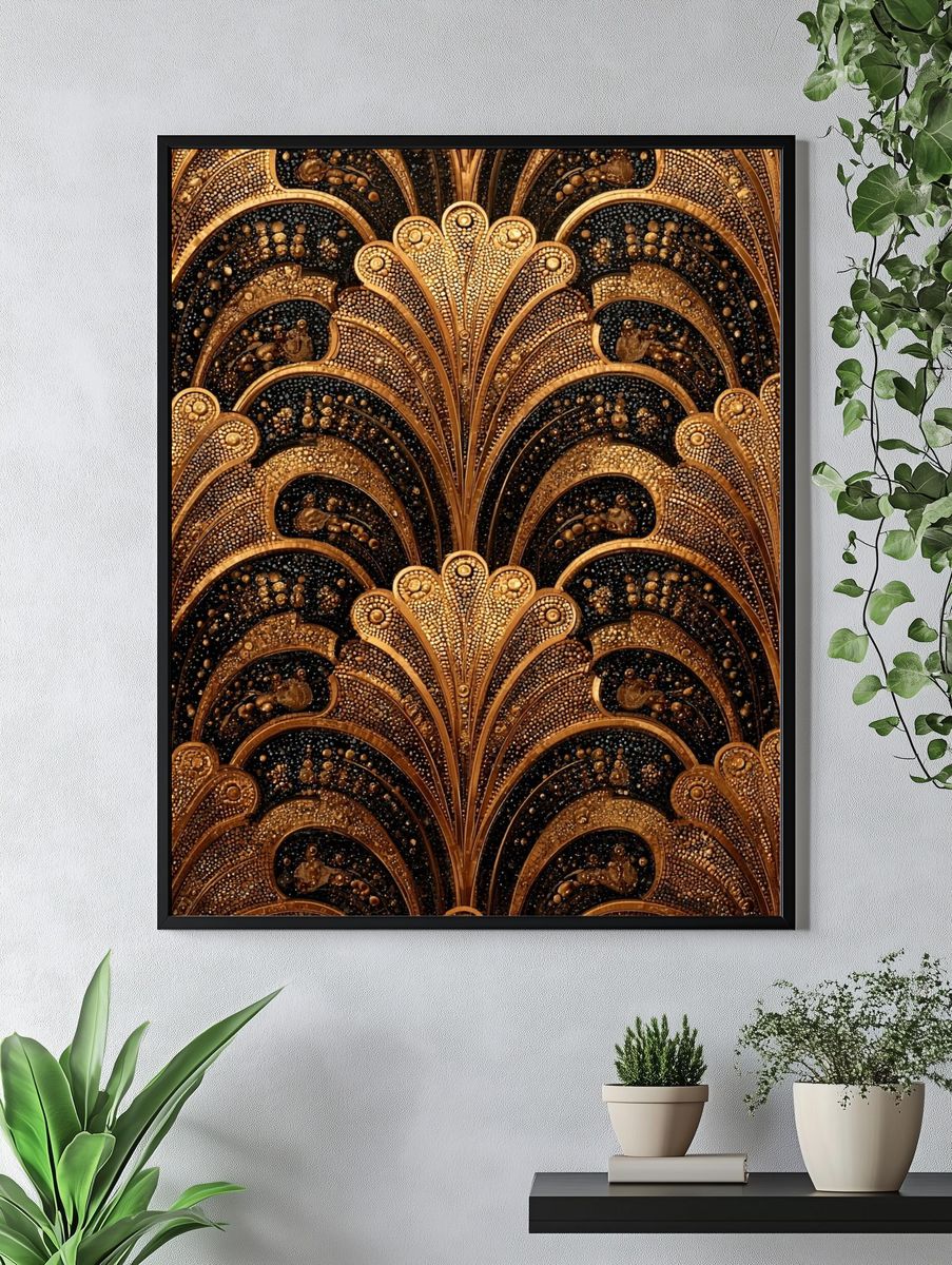 Art Deco Gold Pattern Poster. — room view 4