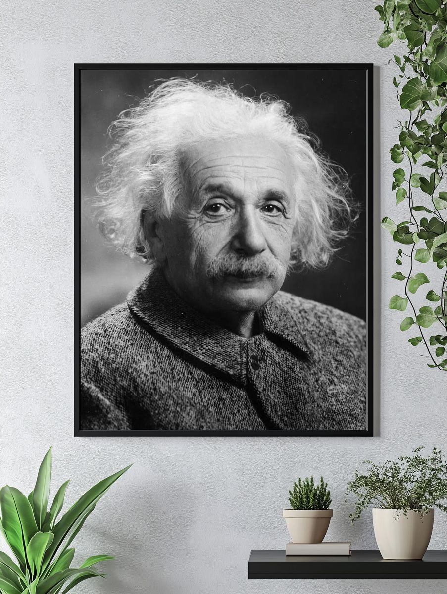Albert Einstein portrait, famous physicist. — room view 4