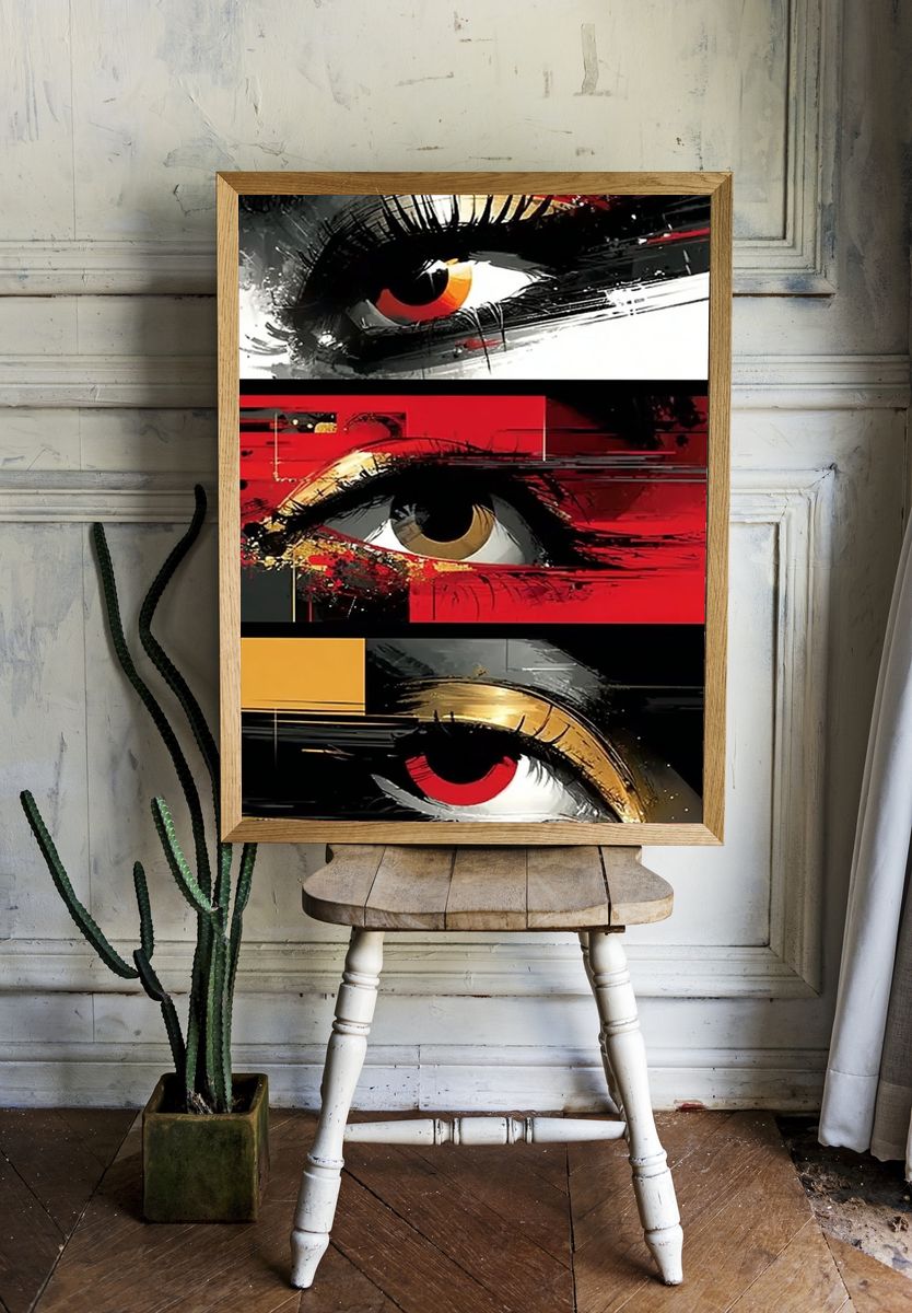 Abstract Eyes Expressionism Poster. — room view 1