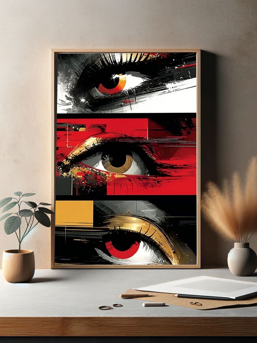 Abstract Eyes Expressionism Poster. — room view 2