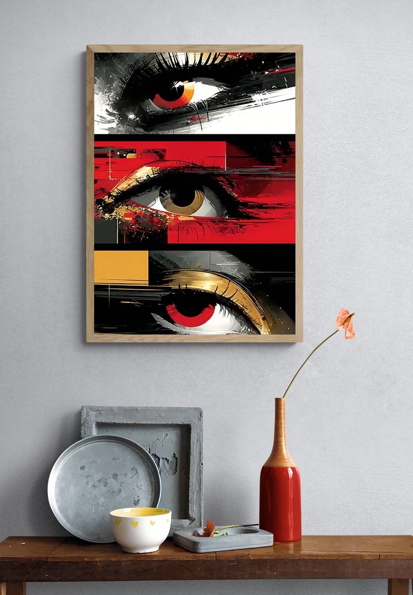 Abstract Eyes Expressionism Poster. — room view 3