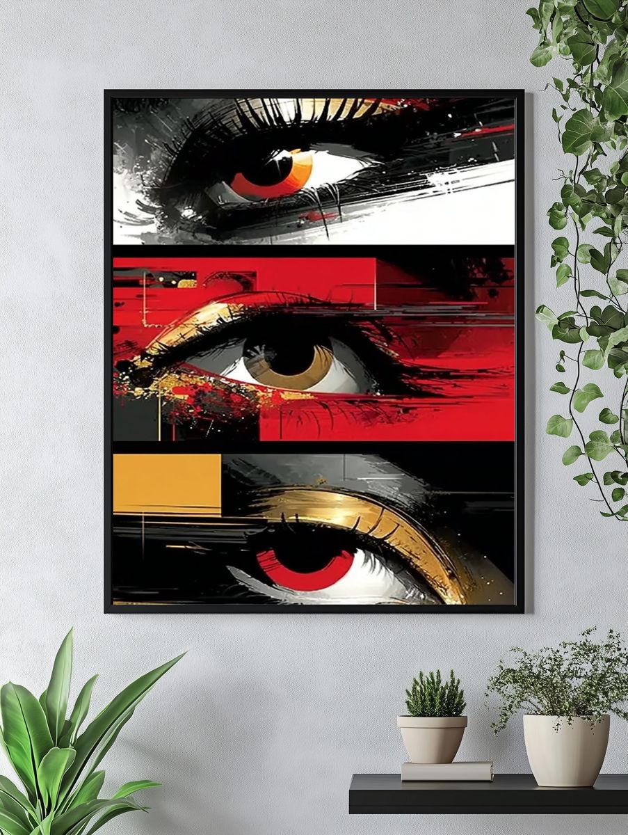 Abstract Eyes Expressionism Poster. — room view 4