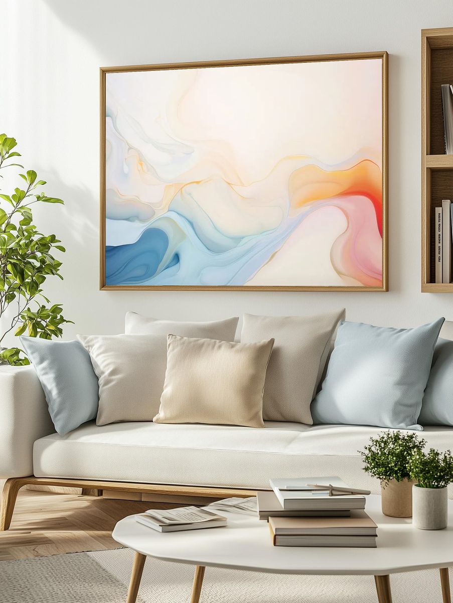 Abstract Fluid Art Poster. — room view 2